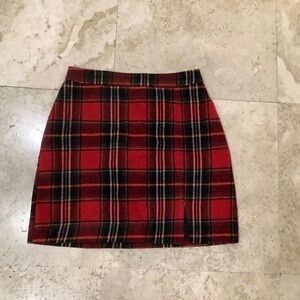 Hollister red plaid tartan mini skirt size XS